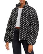 Alexanderwang.t Denim Logo Puffer Jacket