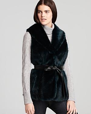 Ellen Tracy Colored Faux Fur Vest