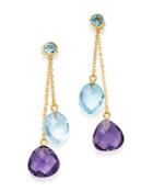 Bloomingdale's Amethyst & Blue Topaz Drop Earrings In 14k Yellow Gold - 100% Exclusive