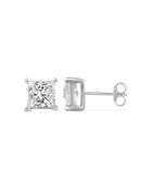 Bloomingdale's Certified Princess-cut Diamond Stud Earrings In 14k White Gold, 2.0 Ct. T.w. - 100% Exclusive