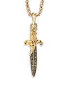 David Yurman 18k Yellow Gold Cognac Diamond Dagger Amulet Pendant
