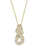 Bloomingdale's Emerald & Diamond Snake Pendant Necklace In 14k Yellow Gold, 18 Inch - 100% Exclusive