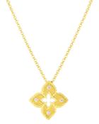 Roberto Coin 18k Yellow Gold Venetian Princess Diamond Flower Pendant Necklace, 16-18