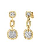 Roberto Coin 18k Yellow & White Gold New Barocco Diamond Cluster Drop Earrings