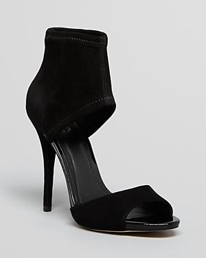 B Brian Atwood Peep Toe Sandals - Correns Ankle Cuff High Heel