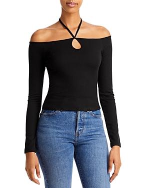 Aqua Off-the-shoulder Halter Top - 100% Exclusive