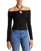 Aqua Off-the-shoulder Halter Top - 100% Exclusive