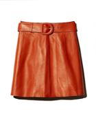 Sandro Aubin Seamed Leather Mini Skirt