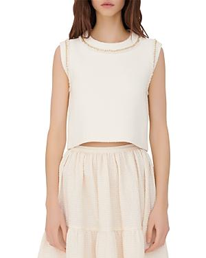 Maje Mozel Cropped Chain Trim Sweater