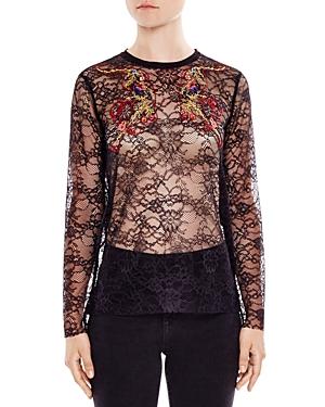 Sandro Reiko Embroidered Lace Top