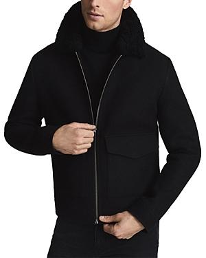 Reiss Dennis Shearling Collar Zip Front Jacket