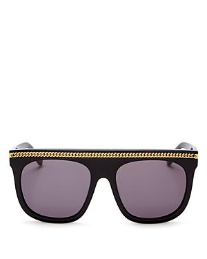 Stella Mccartney Chain-embellished Square Shield Sunglasses, 55mm