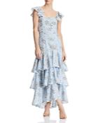 Aqua Floral-print Tiered Maxi Dress - 100% Exclusive