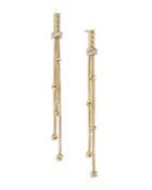 David Yurman Petite Helena Chain Drop Earrings In 18k Yellow Gold With Diamonds