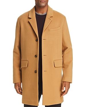 Cole Haan Luxe Leather-trimmed Lambswool Coat