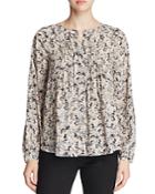 B Collection By Bobeau Sandra Pleated Abstract Print Blouse
