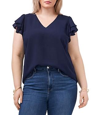 1.state Plus Flutter Sleeve Top