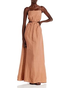 Moon River Cutout Waist Maxi Dress