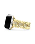 Lagos Smart Caviar 18k Gold Diamond Apple Watch Bracelet, 38mm-45mm