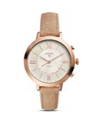 Fossil Jacqueline Brown Leather Strap Hybrid Smartwatch, 36mm
