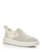 Bally Women's Perforated Logo Print Slip On Sneakers