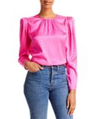 Aqua Jacq Leopard Print Puff Shoulder Blouse - 100% Exclusive