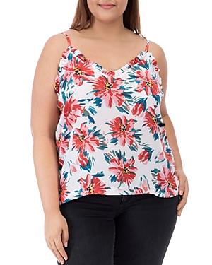 B Collection By Bobeau Curvy Felicity Floral Print Ruffled Tank Top