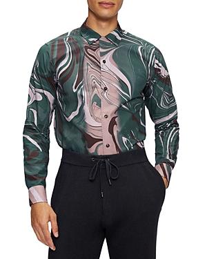 Ted Baker Marble Print Button Down Shirt