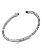 David Yurman Sterling Silver & 18k Yellow Gold Cable Classic Bracelet With Black Onyx