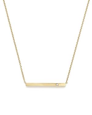 Zoe Chicco 14k Yellow Gold Bar Necklace With Diamond, 16