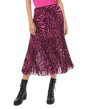 Michael Michael Kors Pleated Tiger-print Georgette Skirt