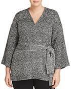Eileen Fisher Plus Mixed Knit Wrap Jacket