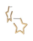 Nadri Cirque Pave Star Hoop Earrings In 18k Gold Plated