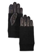 Echo Convertible-cuff Leather Tech Gloves