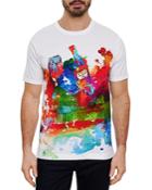 Robert Graham Wine Is King Cotton Watercolor Graphic Tee