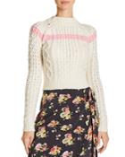 Preen Line Cropped Cable Sweater