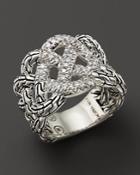 John Hardy Diamond Pave & Silver Silver Classic Chain Ring