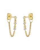 Zoe Chicco 14k Yellow Gold Prong Diamonds Chain Drop Earrings