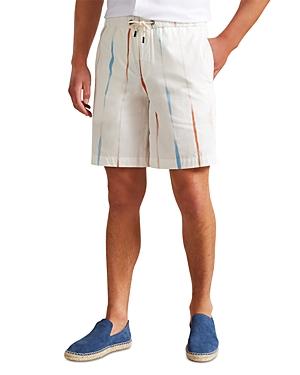 Ted Baker Ryton Painterly Stripe Print Regular Fit Drawstring Shorts