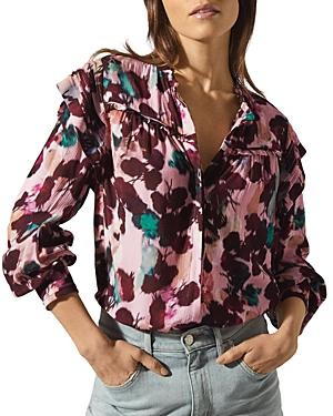 Reiss Phoenix Floral Yoke Detail Blouse