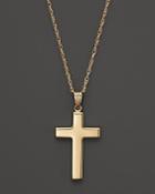14k Yellow Gold Polished Cross Necklace, 18