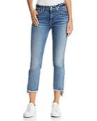 7 For All Mankind Skinny Frayed-hem Jeans In Canyon Ranch