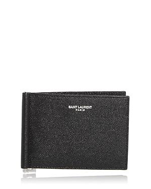 Saint Laurent Money Clip Leather Bifold Wallet