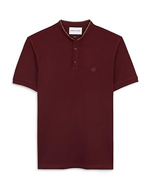 The Kooples Burgundy Khaki Detail Polo
