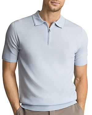 Reiss Maxwell Merino Wool Solid Regular Fit Quarter Zip Polo Shirt