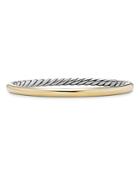 David Yurman Sculpted Cable Two Tone Bangle Bracelet In Sterling Silver & 18k Yellow Gold
