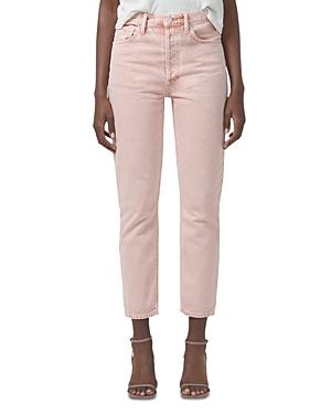 Citizens Of Humanity Jolene High Rise Ankle Straight Leg Jeans In Rosewater