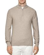 Reiss Noel Linear Stitch Partial Zip Pullover Sweater