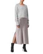 Allsaints Rosetta Tinsel Slip Dress & Crewneck Sweater