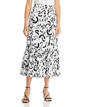T Tahari Printed Ruffled Maxi Skirt